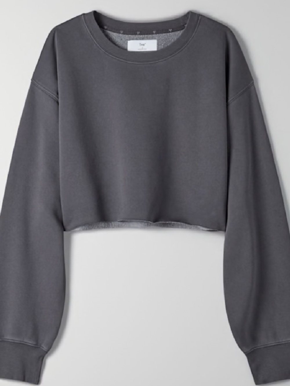 TNA Dark Charcoal Cropped Sweatshirt and Joggers Set